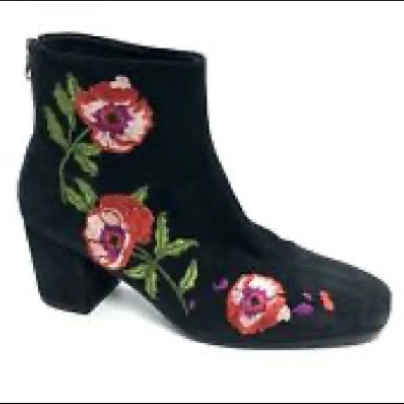 RENVY Floral Embroidered Suede Booties Women EU39 - Picture 2 of 10